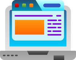 Browser Flat Gradient Icon vector