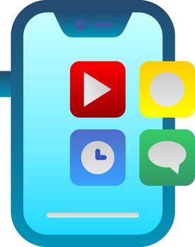 móvil solicitud plano degradado icono vector