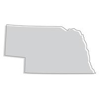 Nebraska state map. Map of the U.S. state of Nebraska. vector