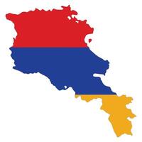 mapa de Armenia con nacional bandera de Armenia vector