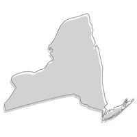 New York state map. Map of the U.S. state of New York. vector