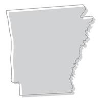 Arkansas state map. Map of the US state of Arkansas. vector