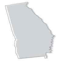 Georgia U.S. state state map. Map of the U.S. state of Georgia. vector