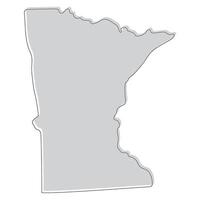 Minnesota state map. Map of the U.S. state of Minnesota. vector