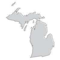 Michigan state map. Map of the U.S. state of Michigan. vector