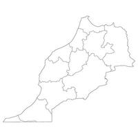 Morocco map. Map of Morocco in administrative provinces in white color vector