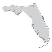 Florida state map. Map of the U.S. state of Florida vector