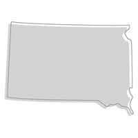 South Dakota state map. Map of the U.S. state of South Dakota. vector