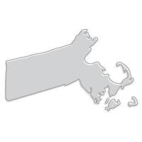 Massachusetts state map. Map of the U.S. state of Massachusetts. vector