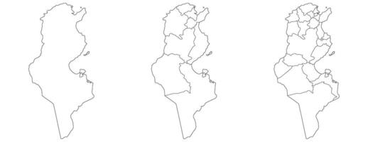 Tunisia map. Map of Tunisia in white set vector