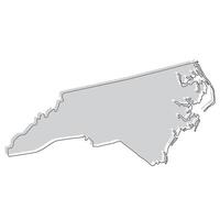 North Carolina state map. Map of the U.S. state of North Carolina. vector