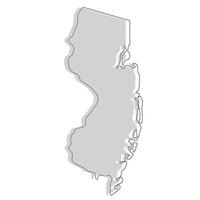 New Jersey state map. Map of the U.S. state of New Jersey. vector