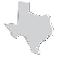 Texas state map. Map of the U.S. state of Texas. vector