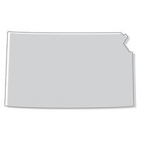 Kansas state map. Map of the U.S. state of Kansas. vector