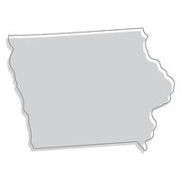 Iowa state map. Map of the U.S. state of Iowa. vector