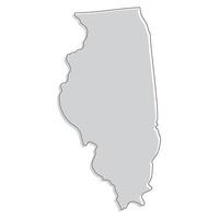 Illinois state map. Map of the U.S. state of Illinois. vector