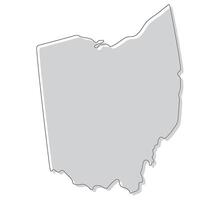 Ohio state map. Map of the U.S. state of Ohio. vector