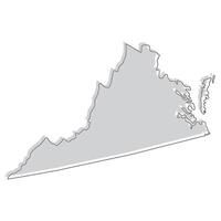 Virginia state map. Map of the U.S. state of Virginia. vector