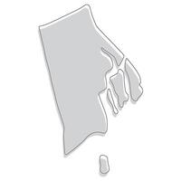 Rhode Island state map. Map of the U.S. state of Rhode Island. vector