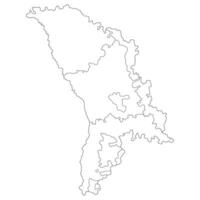 Moldova map. Map of Moldova in three main regions in white color vector