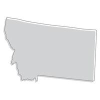 Montana state map. Map of the U.S. state of Montana. vector