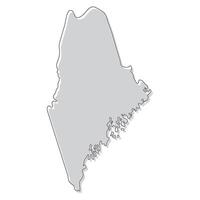 Maine state map. Map of the U.S. state of Maine. vector