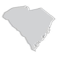 South Carolina state map. Map of the U.S. state of South Carolina. vector