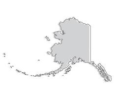 Alaska state map.Map of Alaska. vector