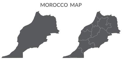 Marruecos mapa. mapa de Marruecos en gris conjunto vector