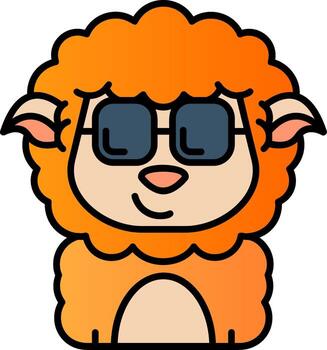 frio lleno degradado icono vector