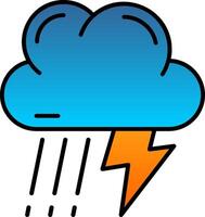 Thunder strom Filled Gradient Icon vector