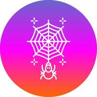 Spiderweb Line Gradient Circle Icon vector