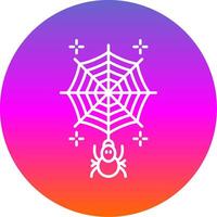 Spiderweb Line Gradient Circle Icon vector