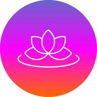 Lotus Line Gradient Circle Icon vector