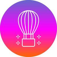 Hot Air Ballon Line Gradient Circle Icon vector
