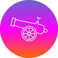 Cannon Line Gradient Circle Icon vector