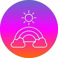 Rainbow Line Gradient Circle Icon vector