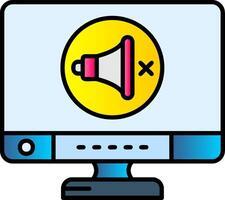 Mute Filled Gradient Icon vector