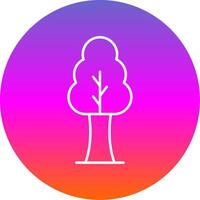 Tree Line Gradient Circle Icon vector