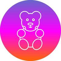 Bear Line Gradient Circle Icon vector