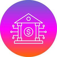 Banking System Line Gradient Circle Icon vector