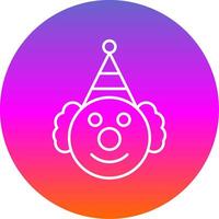 Clown Line Gradient Circle Icon vector