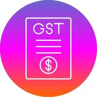 gst línea degradado circulo icono vector