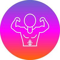 Muscle Man Line Gradient Circle Icon vector