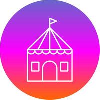 Circus Tent Line Gradient Circle Icon vector