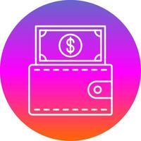 Wallet Line Gradient Circle Icon vector