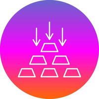 Gold Ingot Line Gradient Circle Icon vector