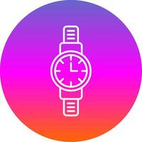 Wristwatch Line Gradient Circle Icon vector