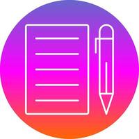 Pen And Paper Line Gradient Circle Icon vector