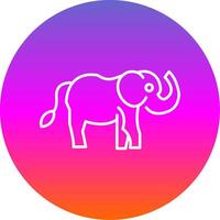 elefante línea degradado circulo icono vector